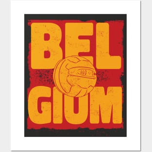 Vintage Belgian Football // Retro Belgium Soccer Posters and Art